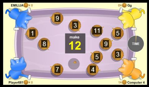 Cats addition fluency game (multiplayer possible) image