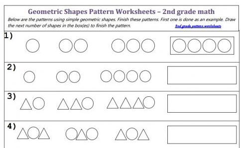 What shapes come next? Pattern Worksheet image