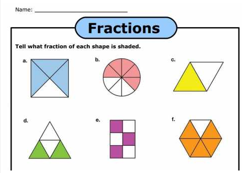 Fractions of Shapes Worksheet image