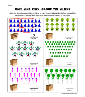 number sense aliens group image