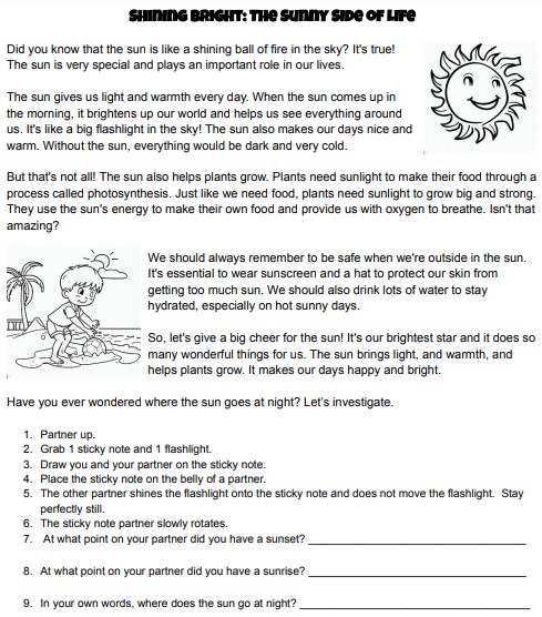 Learning about the sun for elementary students image