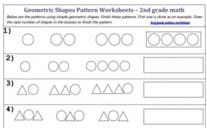 What shapes come next? Pattern Worksheet image