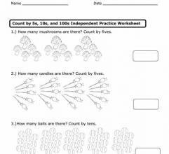 Count by fives, tens, and hundreds worksheet