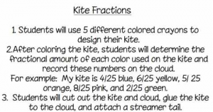 Kite fractions worksheet image