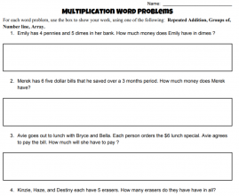 Multiplication and division word problems