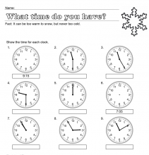3rd grade telling time clocks image
