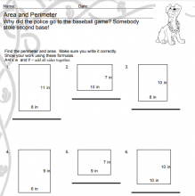 perimeter and area worksheet for 3rd graders image