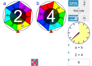 Randomized Spinners for Math Lessons