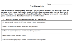 Understanding Glaciers Lab Image