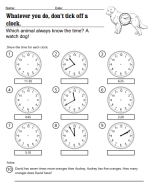 Ticking off time telling time worksheet