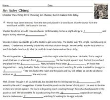ch digraph cloze reading worksheet practice image