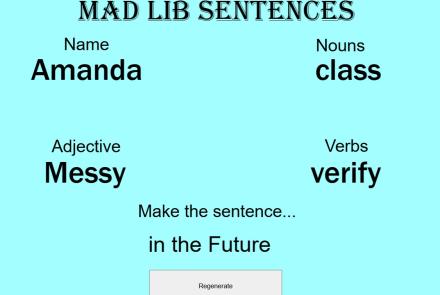 Mad Lib Sentence Builder Writing Activity