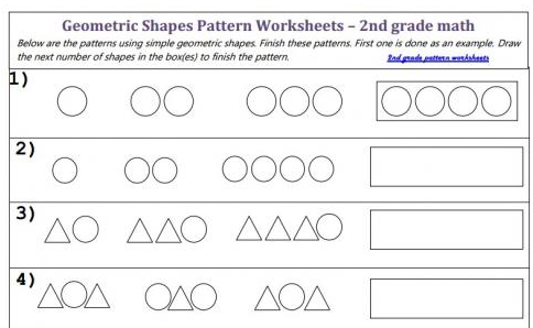 what shapes come next pattern worksheet educational resource