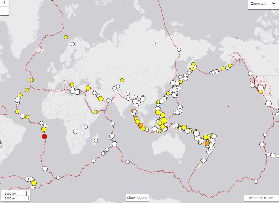 Current USGS Significant Worldwide Earthquake Investigation ...