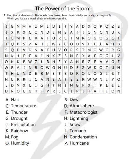 Power of the Storm Word Search | Educational Resource