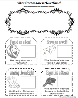 Fractions free worksheet image