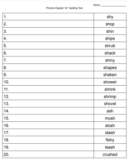 Phonics Digraph sh Spelling Test.pdf image