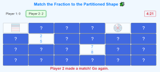 Match the Fraction to the Partitioned Shape Game