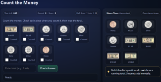 count the money change game.