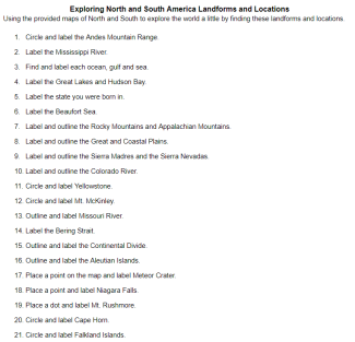 Exploring Landforms of North and South America Lab