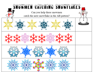 Snowmen Catching Snowflake AB Patterns 1st Grade