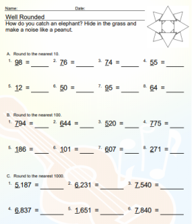 Well Rounded: Rounding to 10s, 100s, 1000s worksheet