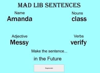 Mad Lib Sentence Builder Writing Activity