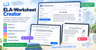 ELA-Worksheet Generator Promo Image