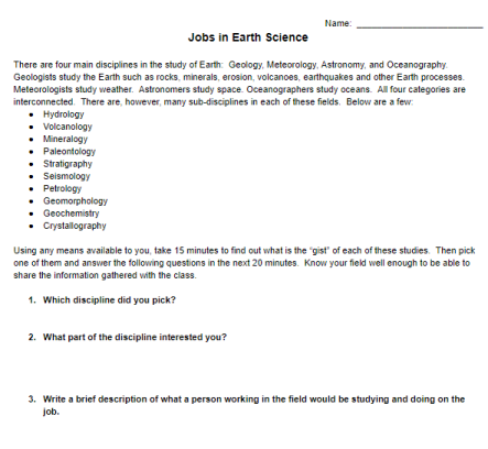 Jobs in Earth Science Investigation image