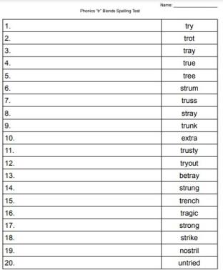 'tr' blend spelling test image
