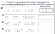 What shapes come next? Pattern Worksheet image