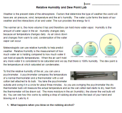 Relative Humidity and Dew Point Lab image