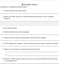 scholastic news supplement worksheet image