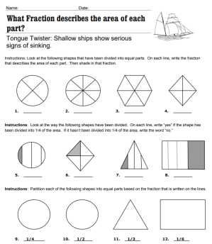 partition shapes into equal parts area of each part image