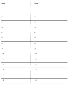 Blank spelling test paper