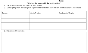 design experiment physics friction and traction