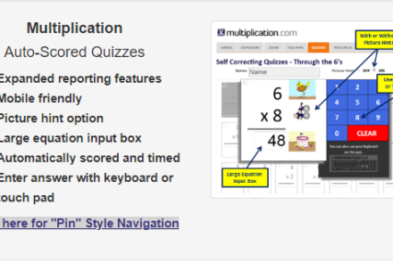 Multiplication: Self Correcting Quizzes