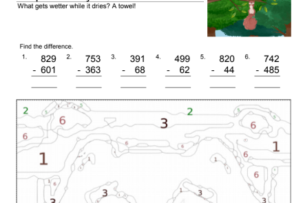 Color by Number with Skip (3 digit subtraction)