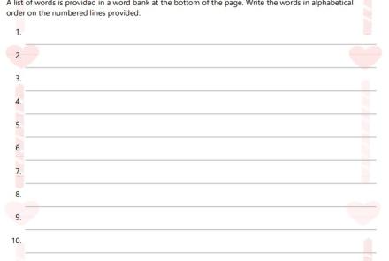alphabetize practice worksheet
