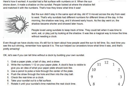 making a sun dial experiment lab free