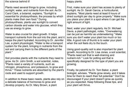 Two-Text Expository Writing Passages and Prompt about Plant Growth image
