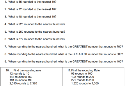 Rounding Reteach Worksheet Image