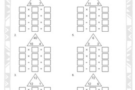 Multiplication and Division Fact Families