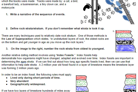 Relative Dating Lab for Earth Science