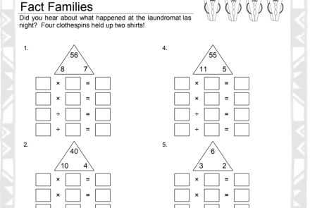 Multiplication Fact Families Worksheet