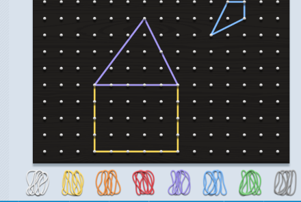 Student Create Shapes on Digital Geoboard