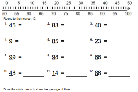 Friendly Tens--3rd Grade Rounding Worksheet
