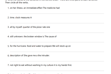 Scrambled Sentences and What's a Verb Review