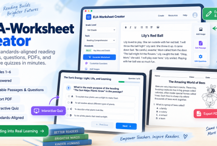 ELA-Worksheet Generator Promo Image