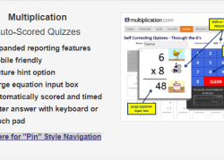 Multiplication: Self Correcting Quizzes